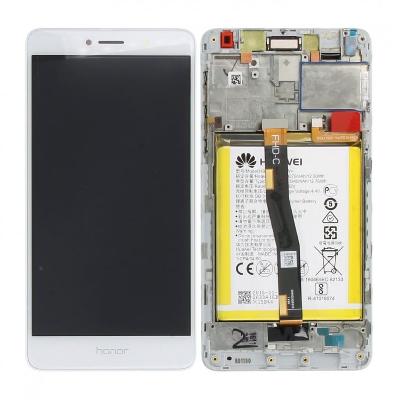 Bloc Ecran Blanc COMPLET prémonté sur chassis + batterie pour Huawei Honor 6X photo 3