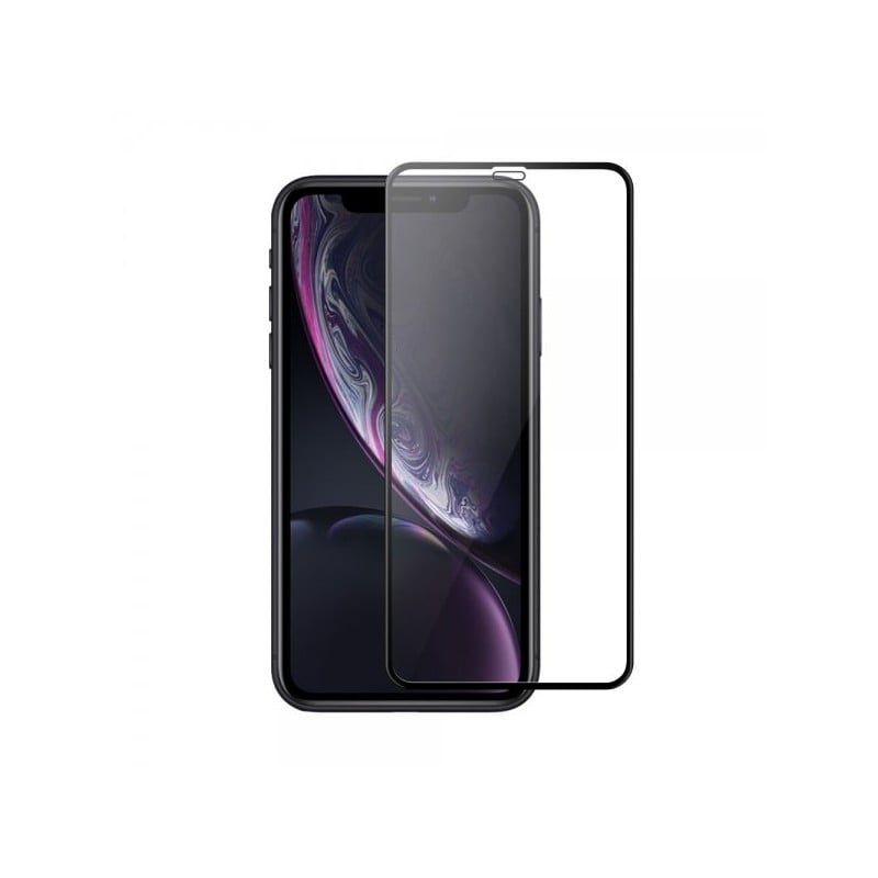 Protecteur en verre trempé noir INCURVE pour iPhone XR Photo 1