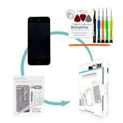 Kit de réparation Brico-phone avec écran NOIR iPhone 5 PREMIUM pré-assemblé