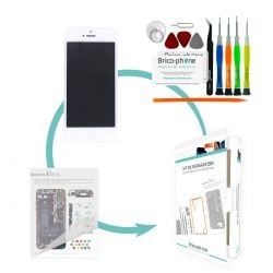 Kit de réparation Brico-phone avec écran BLANC iPhone 5 PREMIUM pré-assemblé