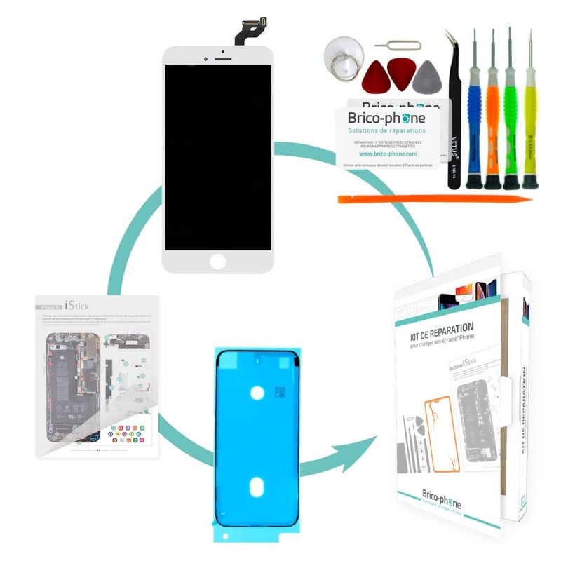 Kit de réparation Brico-phone avec écran BLANC iPhone 6S PREMIUM Pré-assemblé