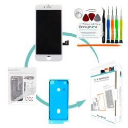 Kit de réparation Brico-phone avec écran BLANC iPhone 8 Plus RAPPORT QUALITE / PRIX pré-assemblé