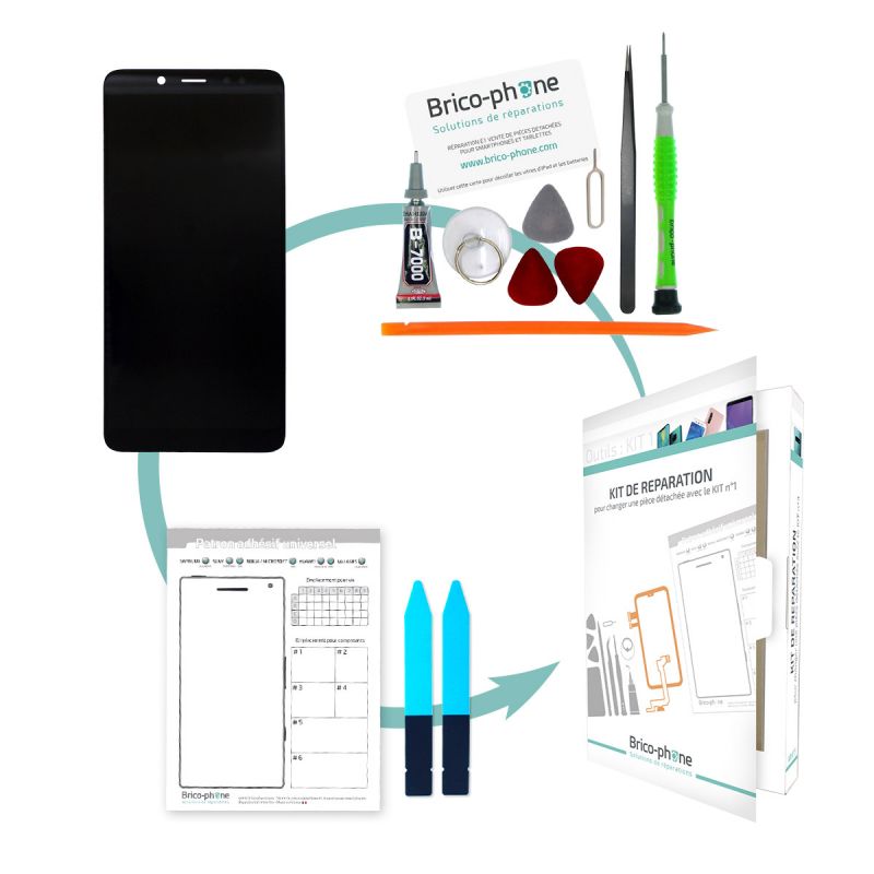 Kit de réparation Ecran Noir avec vitre et LCD pré-assemblé Xiaomi Redmi Note 5