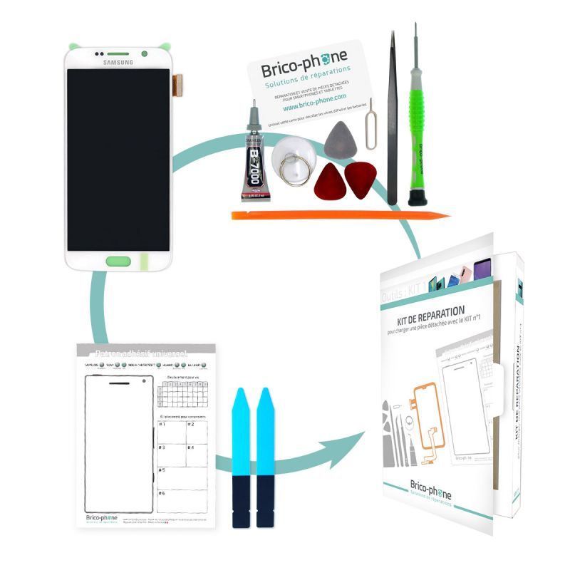 Kit de remplacement Ecran complet BLANC Samsung Galaxy S6