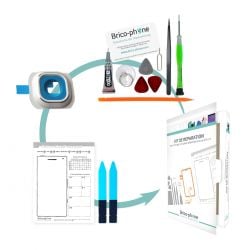 Kit Bricophone avec lentille de caméra arrière Blanche Samsung Galaxy S6