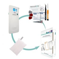 Kit de remplacement Vitre arrière BLANCHE Samsung Galaxy S6