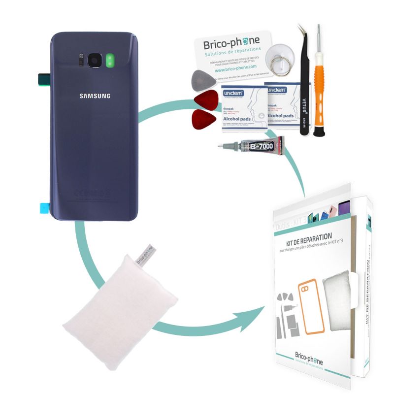 Kit de remplacement Vitre arrière VIOLET Orchidé Samsung Galaxy S8+