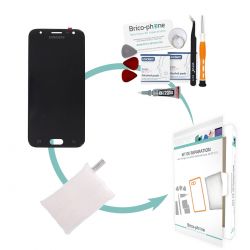 Kit de réparation Ecran Noir Amoled avec vitre prémontée Samsung Galaxy J3 2017