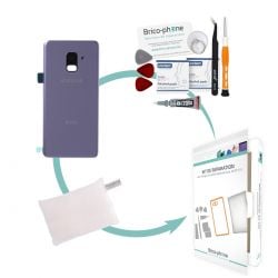 Kit de réparation Vitre arrière Gris Orchidée Samsung Galaxy A8 2018