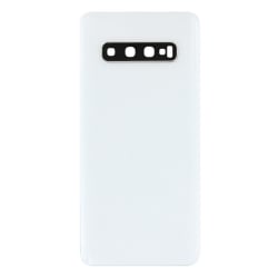 Vitre arrière compatible pour Samsung Galaxy S10 Blanc Prisme photo 2