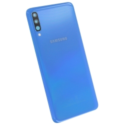 Remplacer la vitre arrière en plastique du Galaxy A70 bleu par une pièce neuve d'origine avec Bricophone_photo3