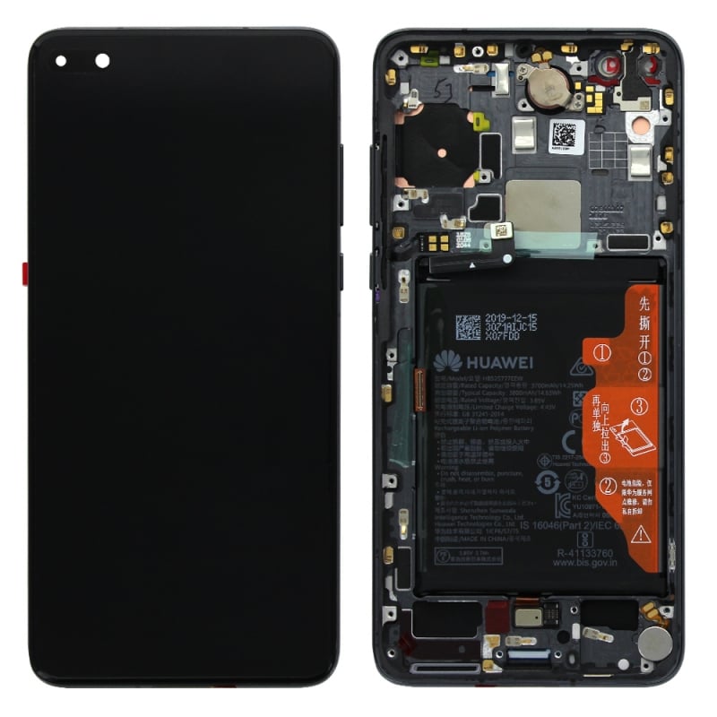 Bloc écran OLED complet pré-monté sur châssis + batterie pour Huawei P40 Noir photo 2