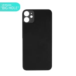 Vitre arrière pour iPhone 11 Noir - Version BIG HOLE