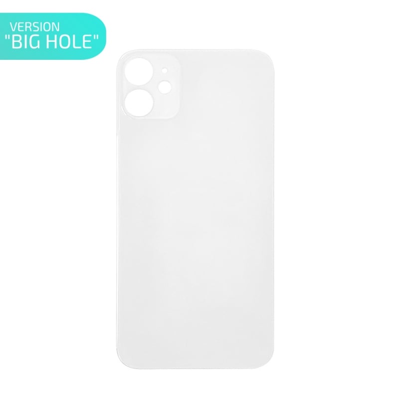 Vitre arrière pour iPhone 11 Blanc - Version BIG HOLE