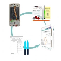 Kit de réparation Bloc Ecran Or complet prémonté + batterie sur châssis pour Huawei Mate 20 Lite