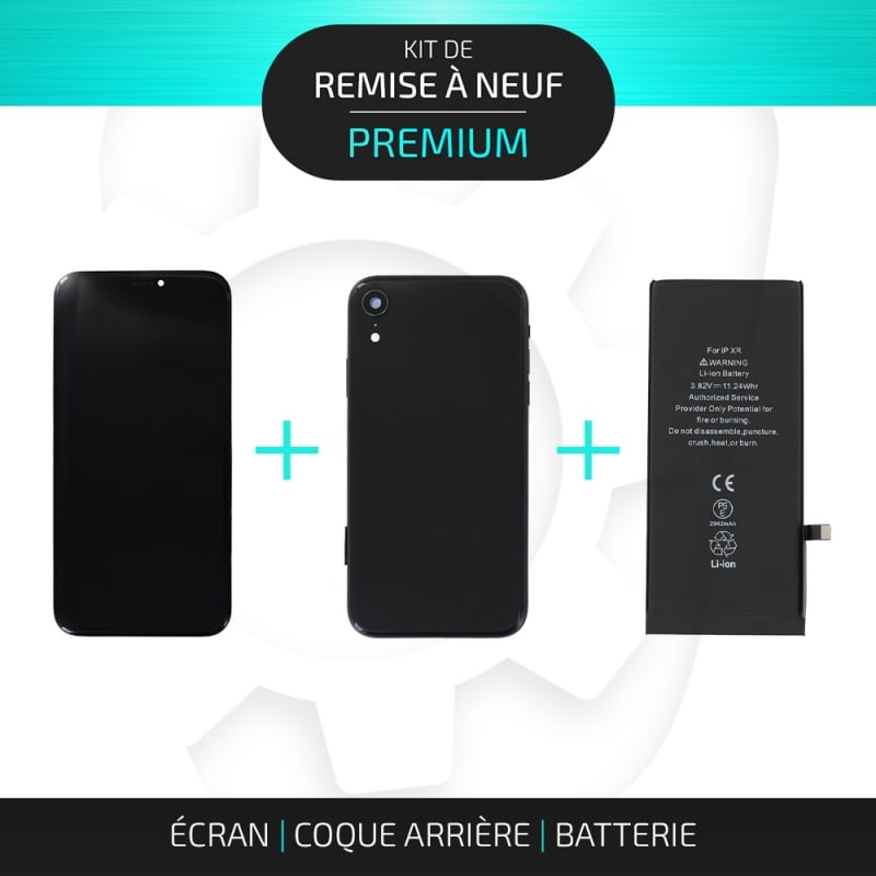 Kit de remise à neuf pour iPhone XR Noir | PREMIUM