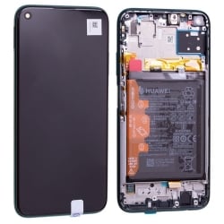 Bloc écran IPS LCD complet pré-monté sur châssis + batterie pour Huawei P40 Lite Vert