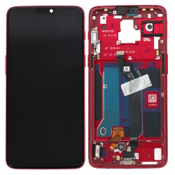 Ecran d'origine prémonté sur châssis rouge pour OnePlus 6_photo1