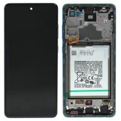 Bloc écran pré-monté sur châssis + batterie pour Samsung Galaxy A72 & A72 (5G) Bleu_photo1