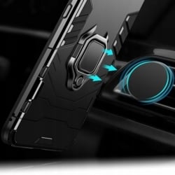 Coque renforcée avec anneau et aimant pour Xiaomi Note 8T - Noir photo 1