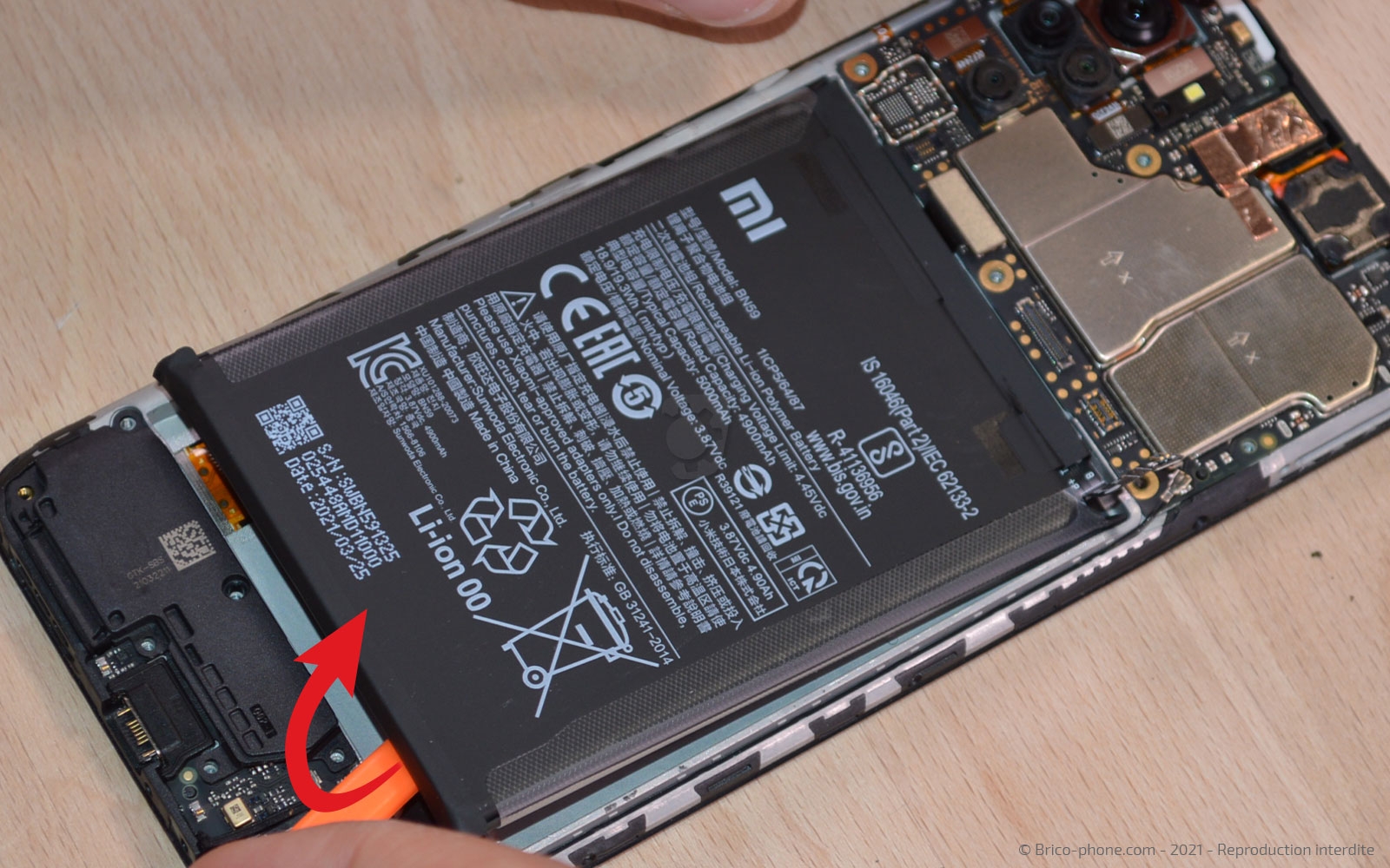 Changement de batterie sur Redmi Note 10 photo 3