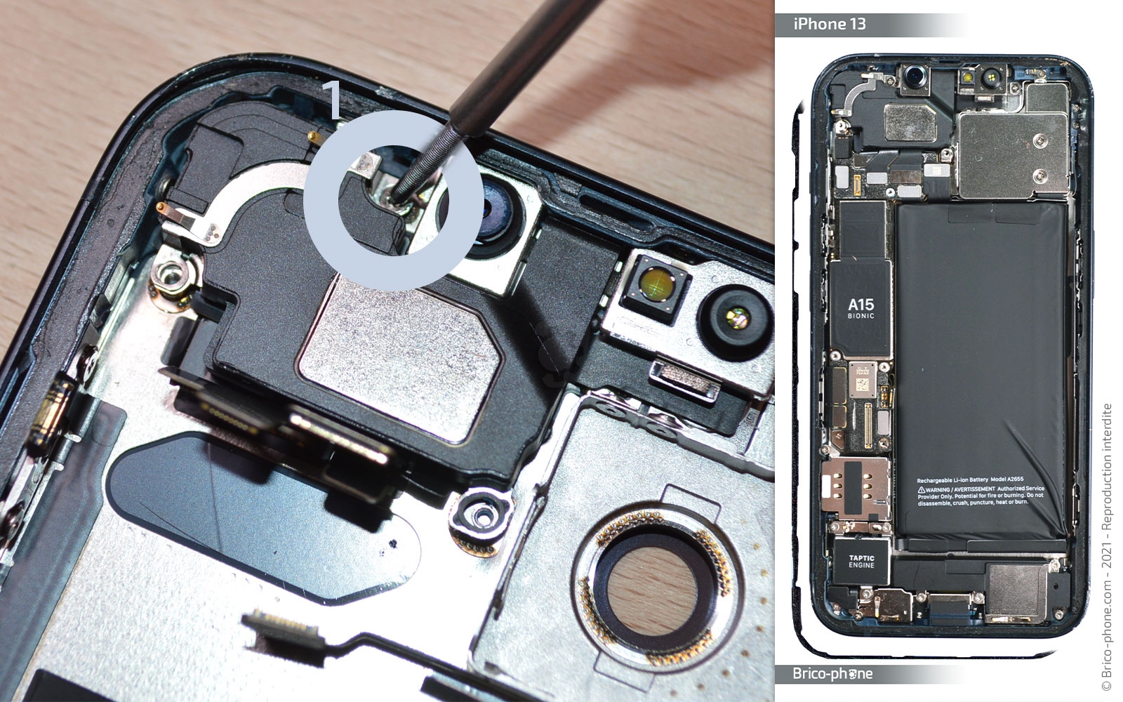 Changement du buzzer (HP interne) sur iPhone 13 photo 2