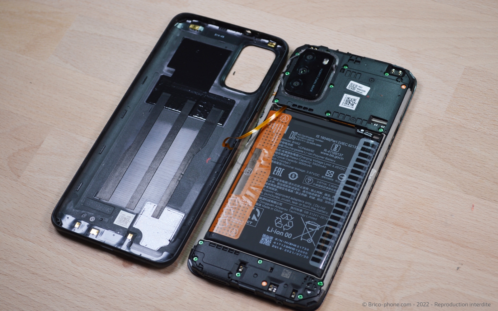 Changement de batterie sur Poco M3 photo 4