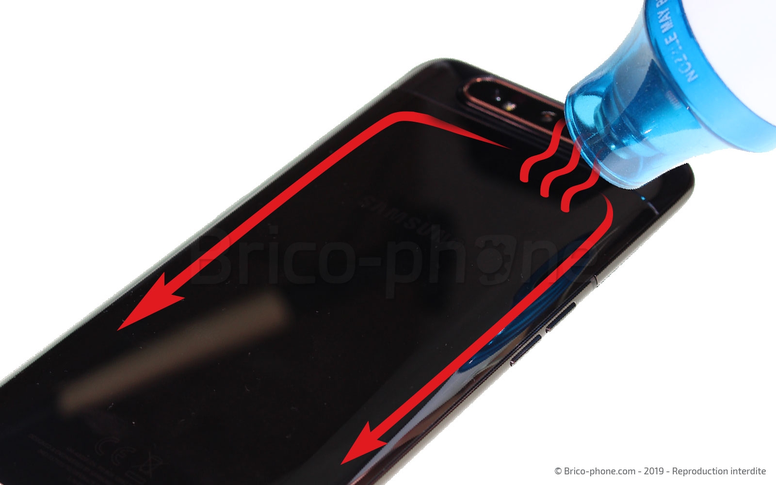 Changement de bloc écran avec châssis sur Galaxy A80 photo 2