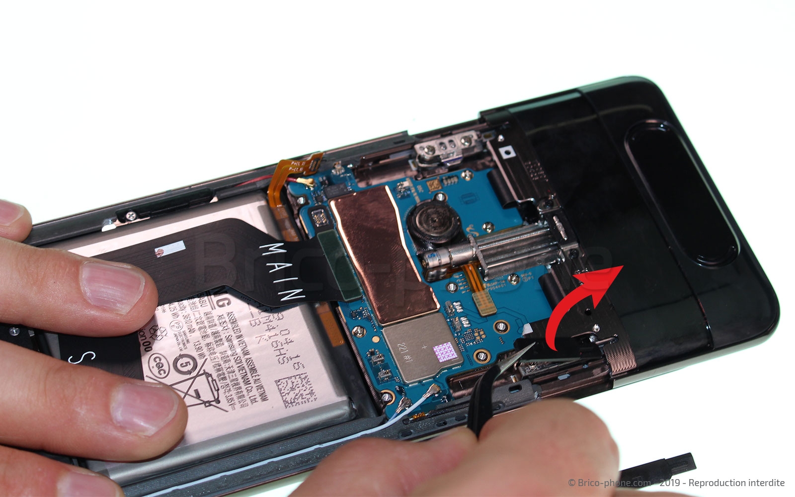 Changement de bloc écran avec châssis sur Galaxy A80 photo 2