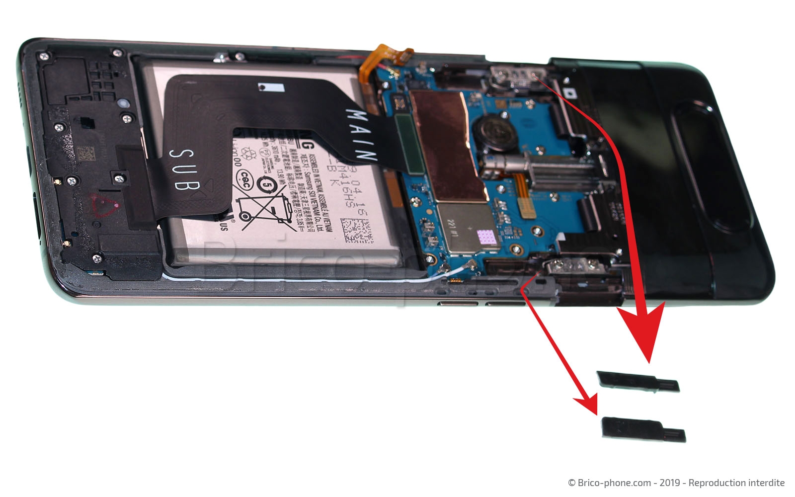 Changement de bloc écran avec châssis sur Galaxy A80 photo 3