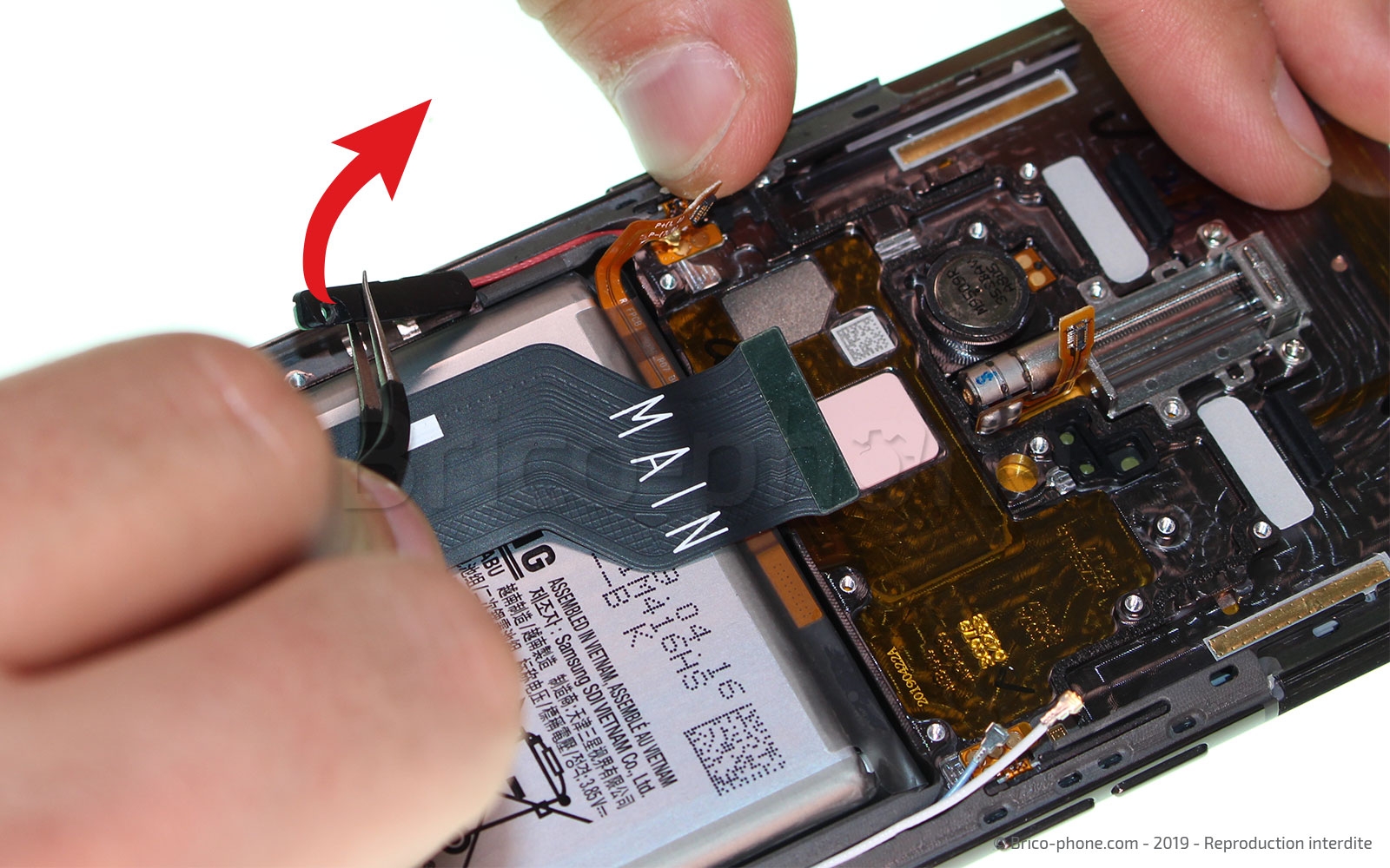 Changement de bloc écran avec châssis sur Galaxy A80 photo 2