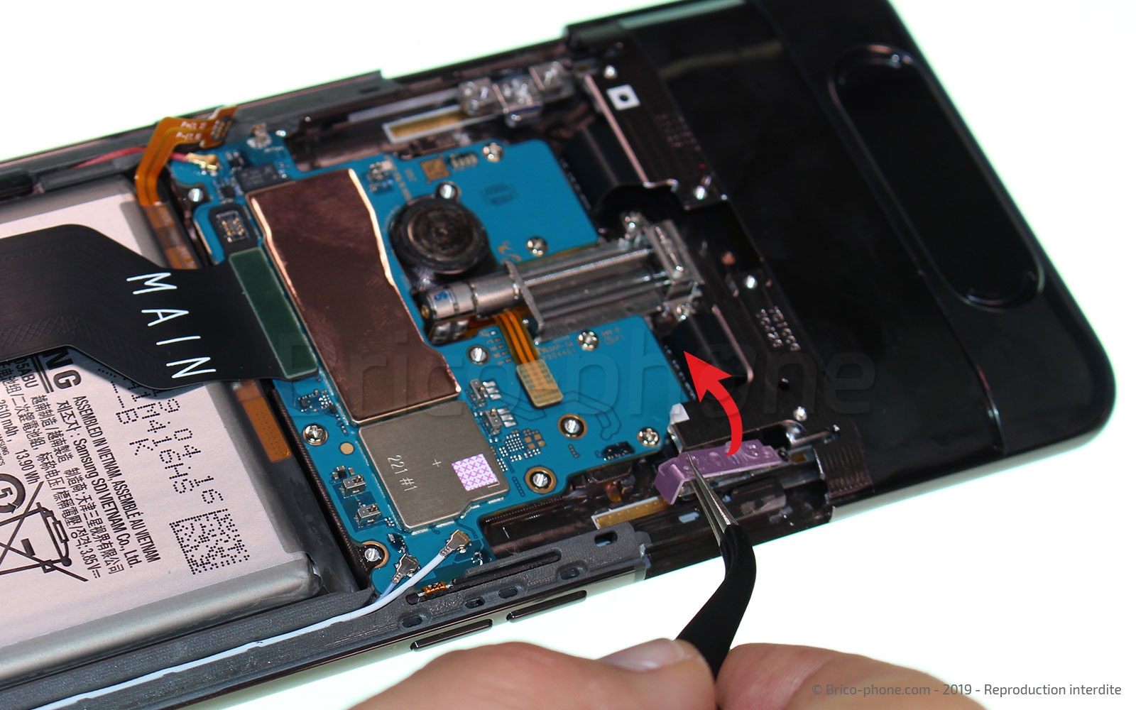 Changement de bloc écran avec châssis sur Galaxy A80 photo 3