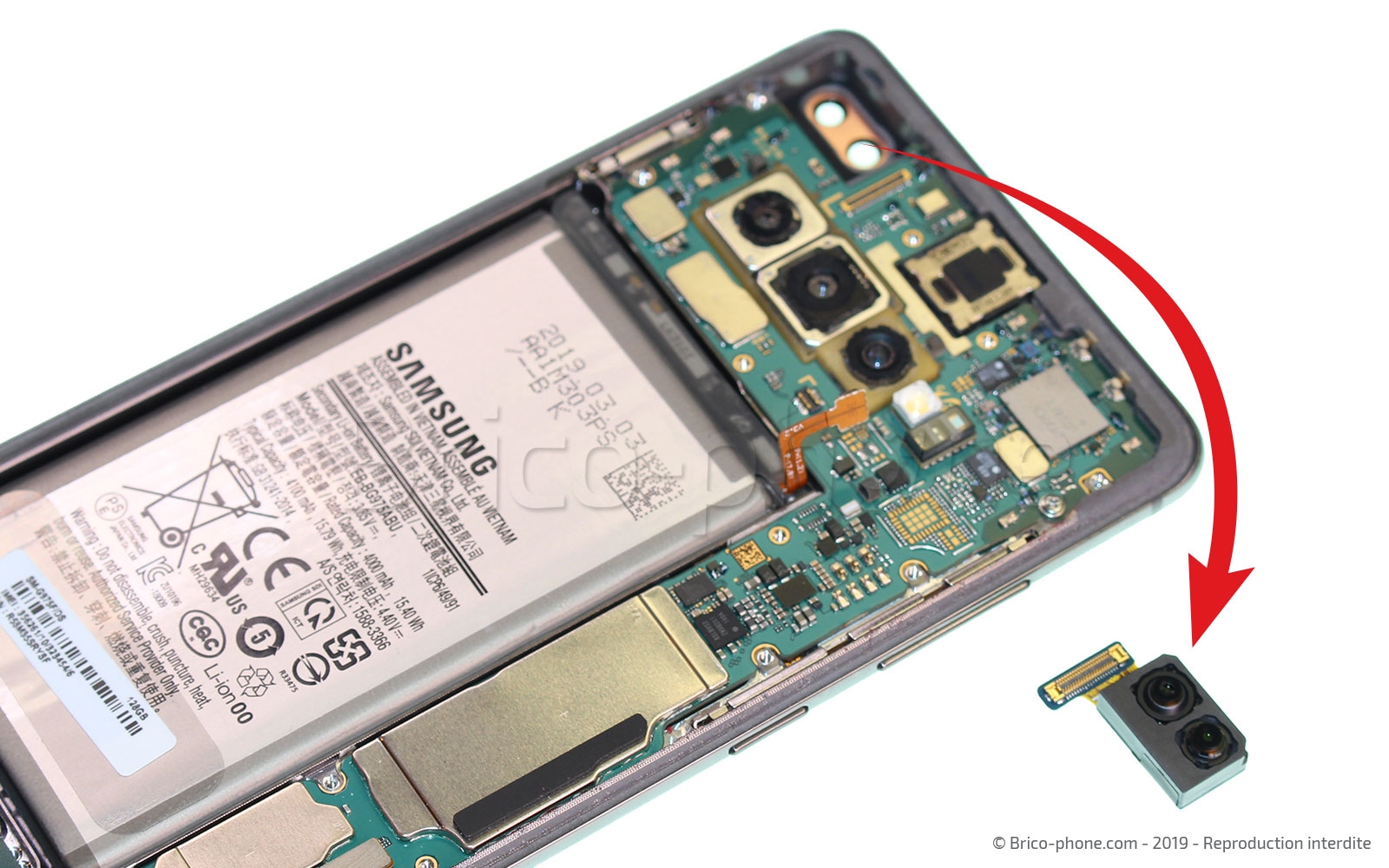 Changement de bloc écran avec châssis sur Galaxy S10 Plus photo 3