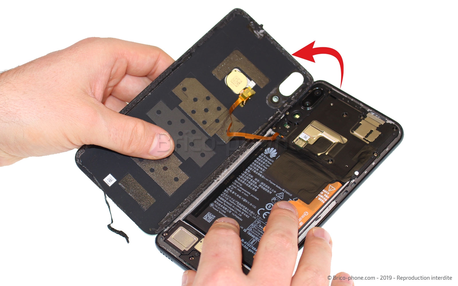 Changement du bloc écran complet avec batterie sur P Smart Z photo 3