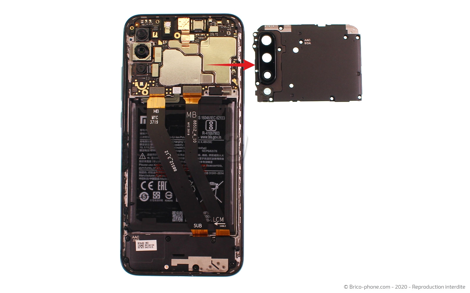 Changement de batterie sur Mi A3 photo 4