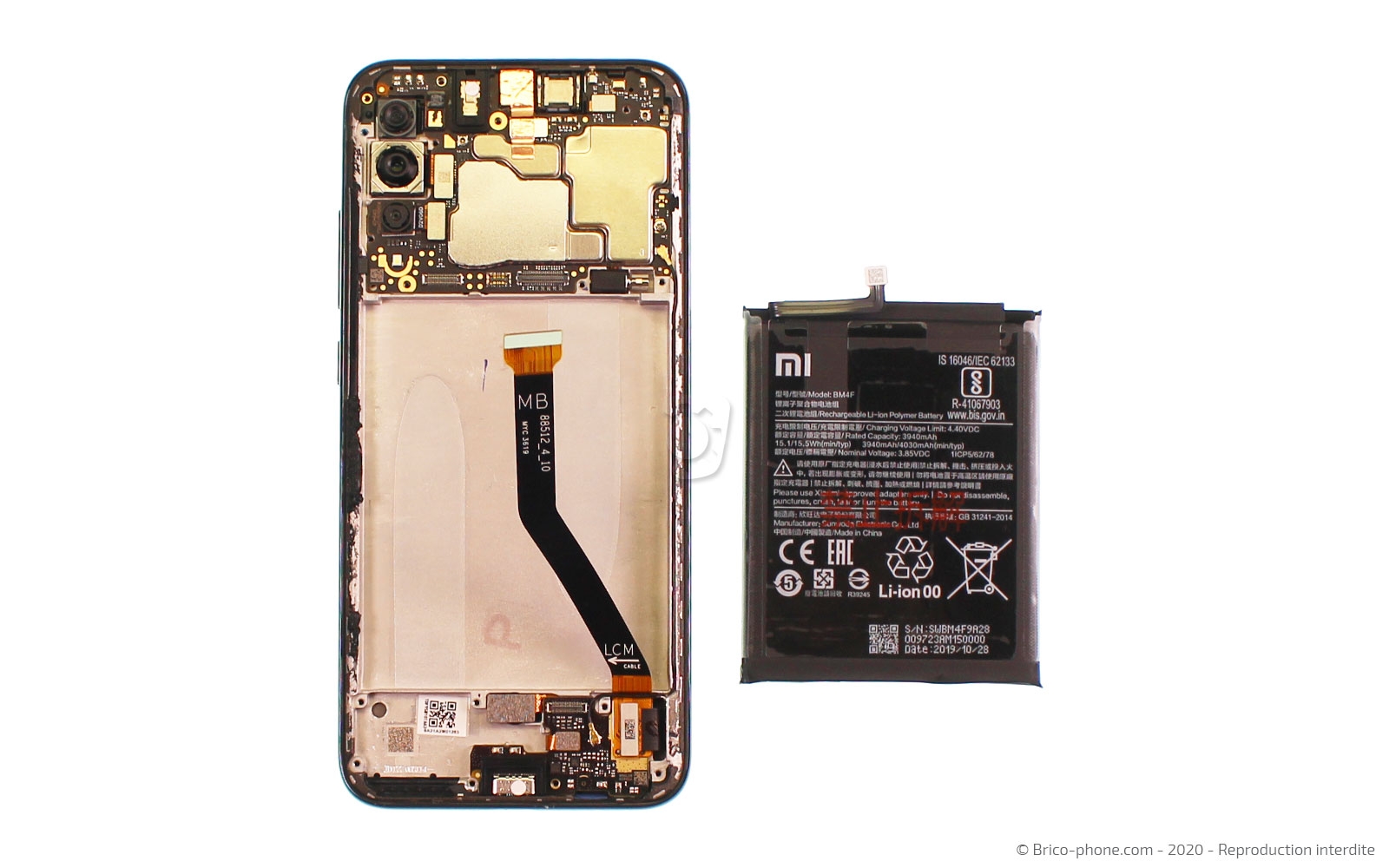 Changement de batterie sur Mi A3 photo 3