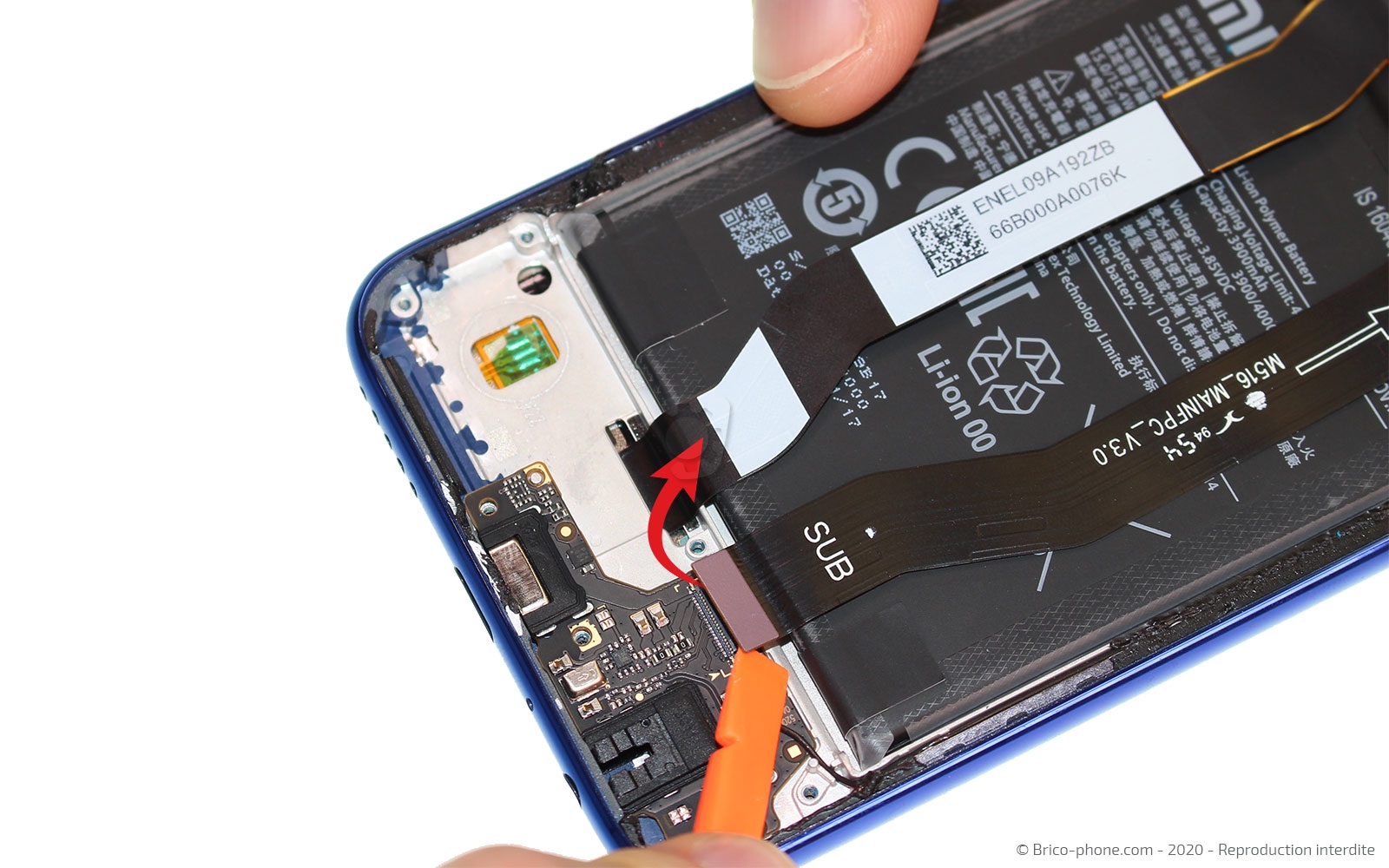 Changement du bloc écran sur châssis sur Redmi Note 8T photo 3