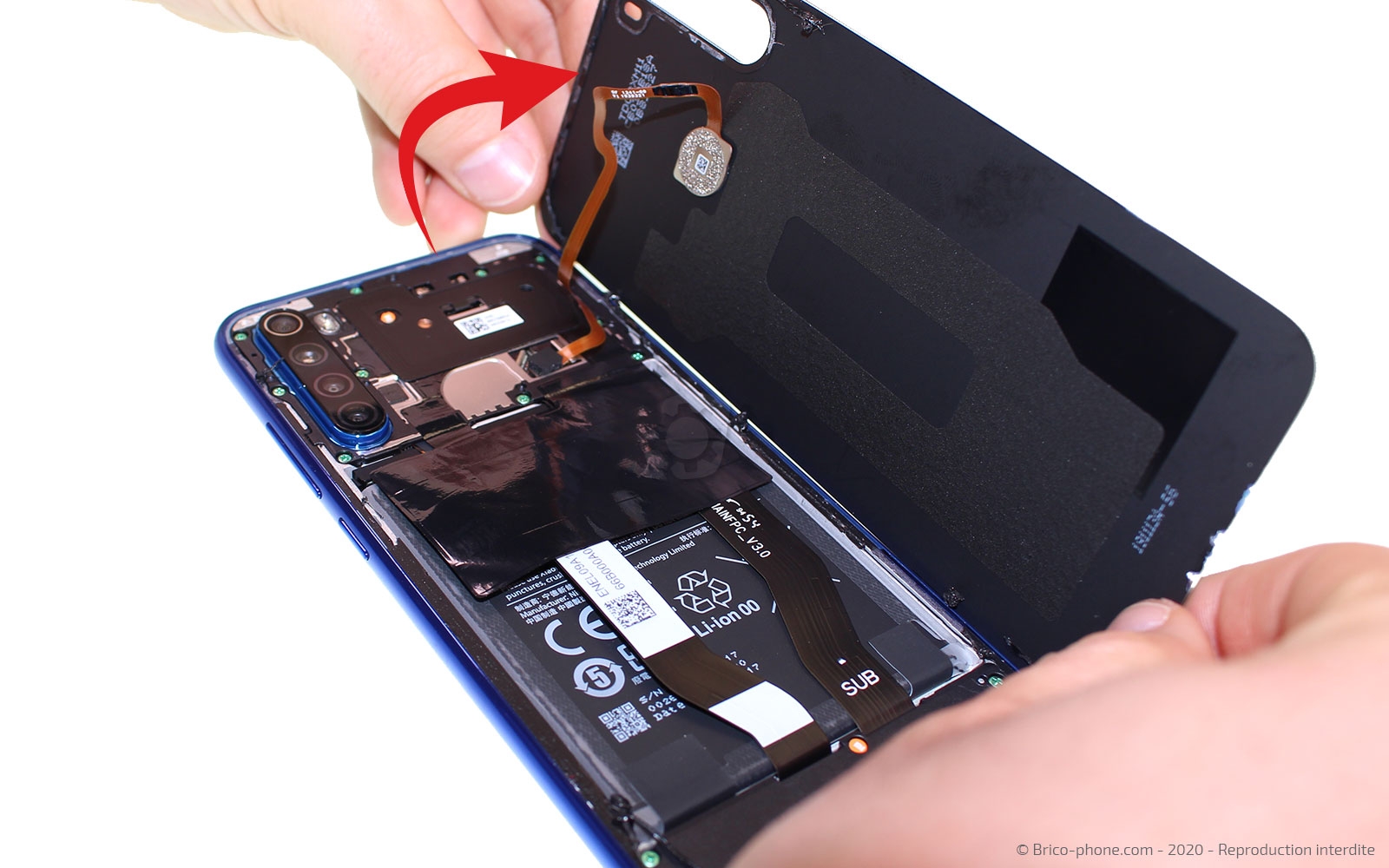 Changement du bloc écran sur châssis sur Redmi Note 8T photo 2