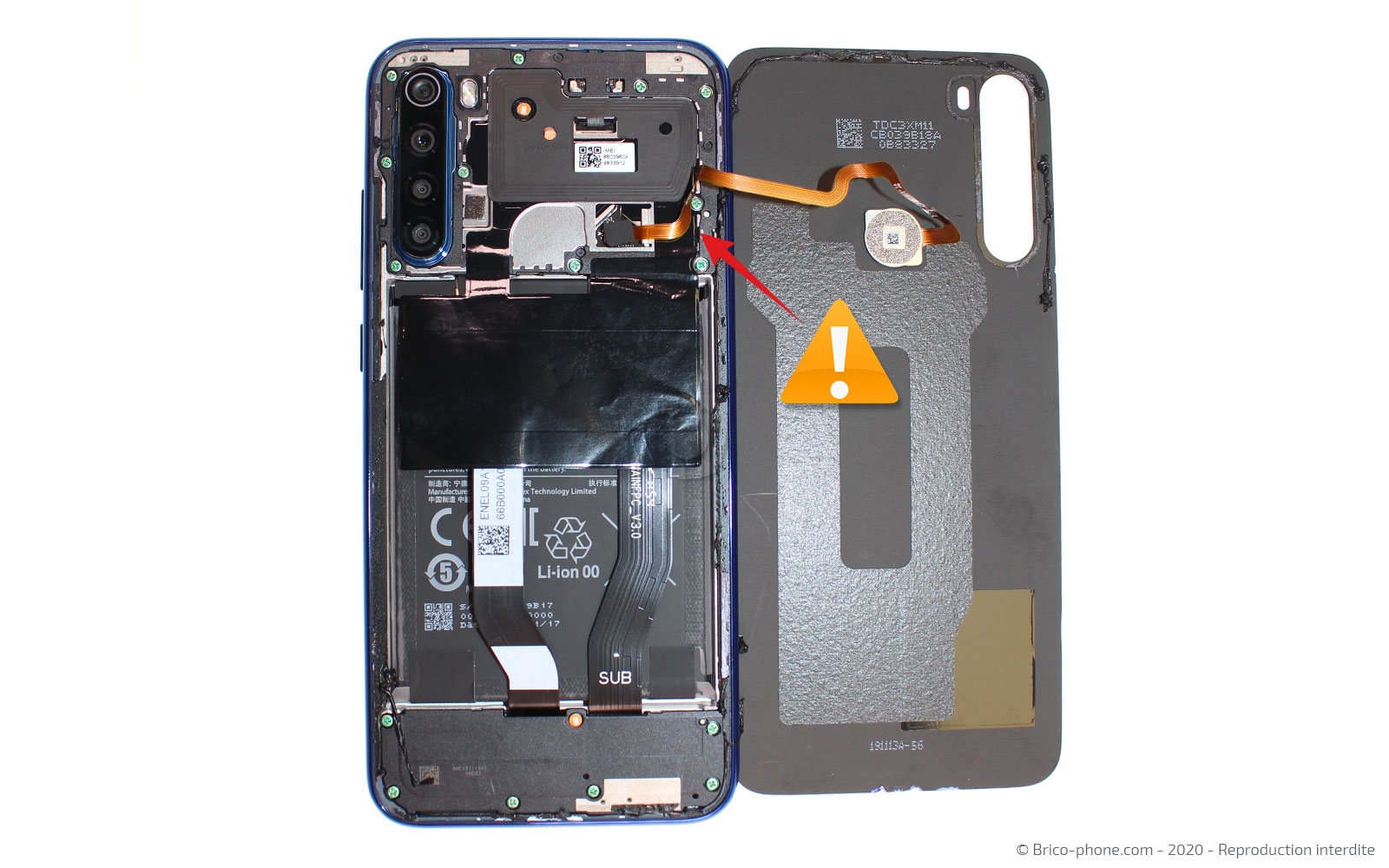 Changement du bloc écran sur châssis sur Redmi Note 8T photo 3