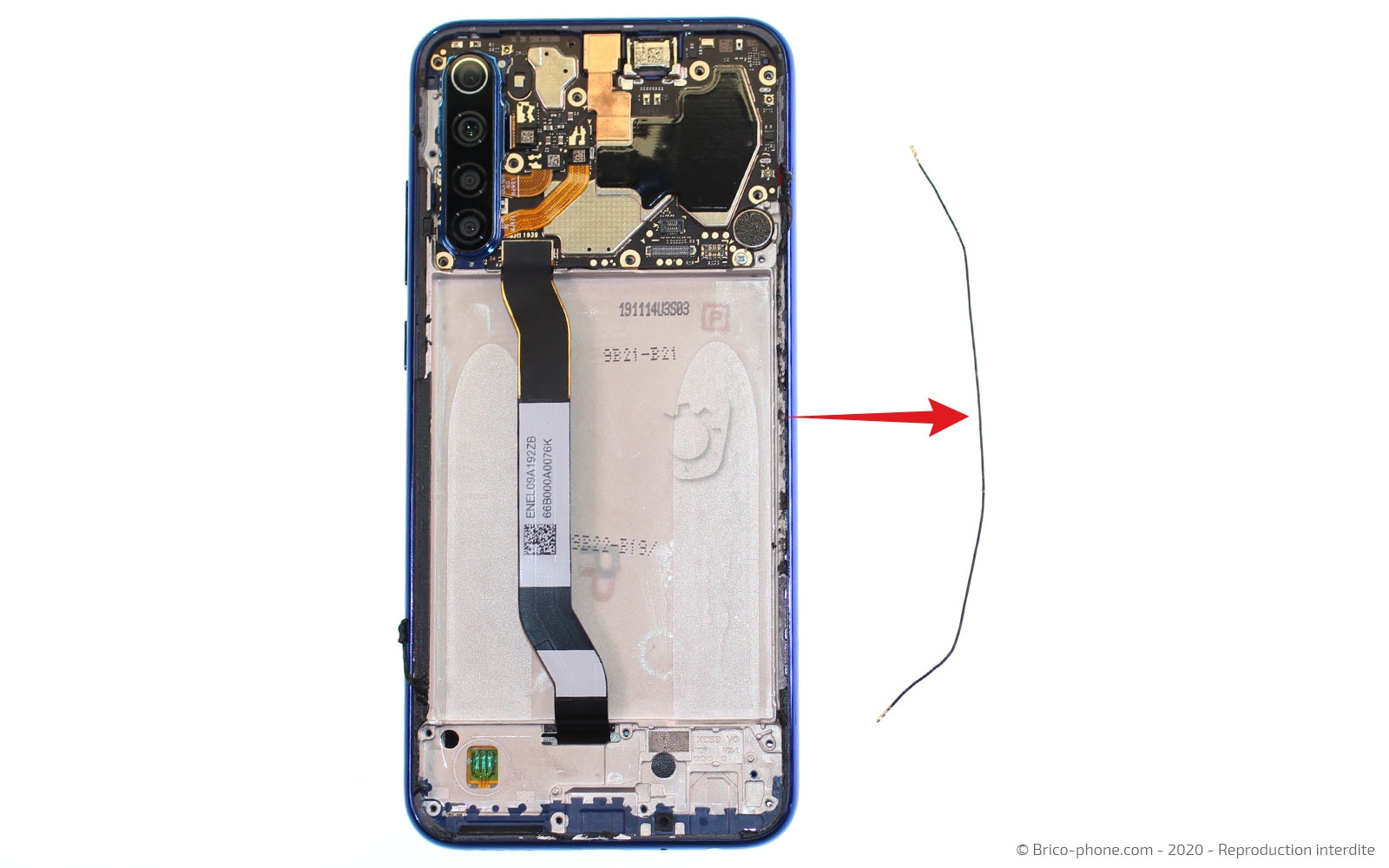Changement du bloc écran sur châssis sur Redmi Note 8T photo 2