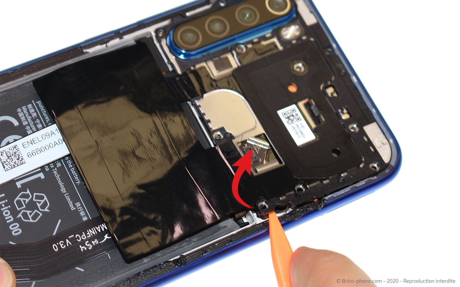 Changement du bloc écran sur châssis sur Redmi Note 8T photo 2