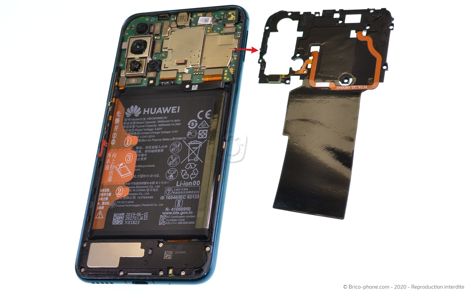 Changement du connecteur de charge sur Honor 20 Pro photo 4