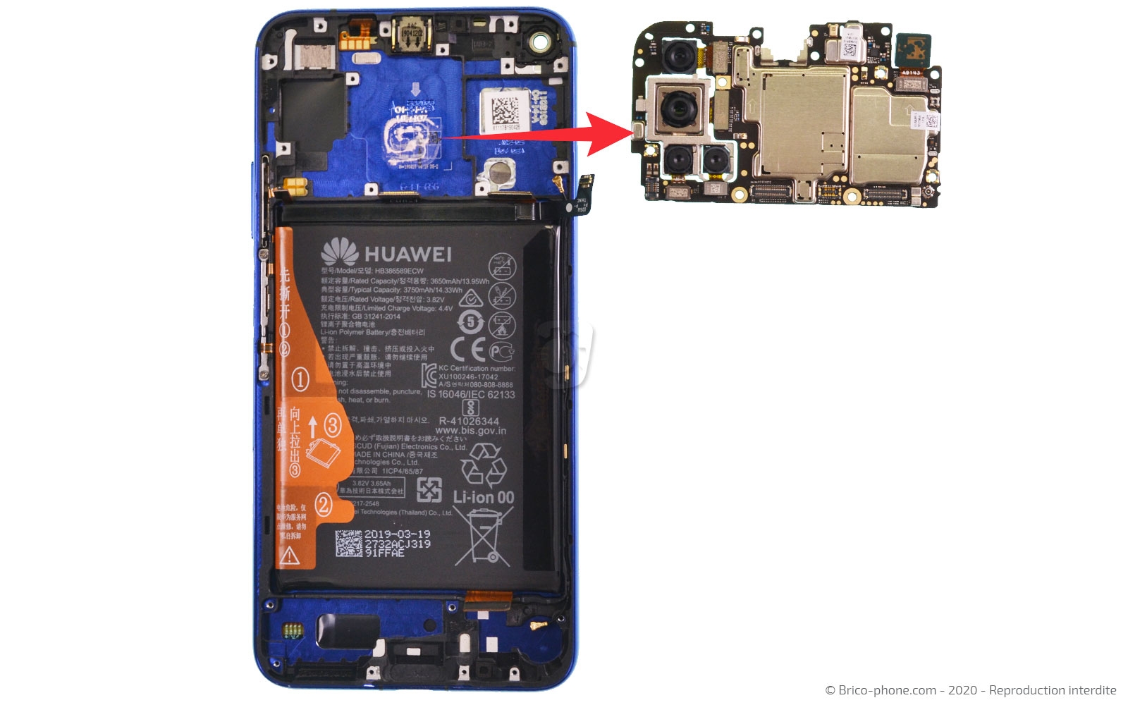 Démontage complet sur Honor 20 photo 2