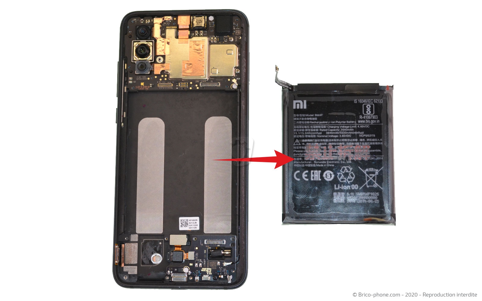 Changement de la batterie sur Mi 9 Lite photo 2