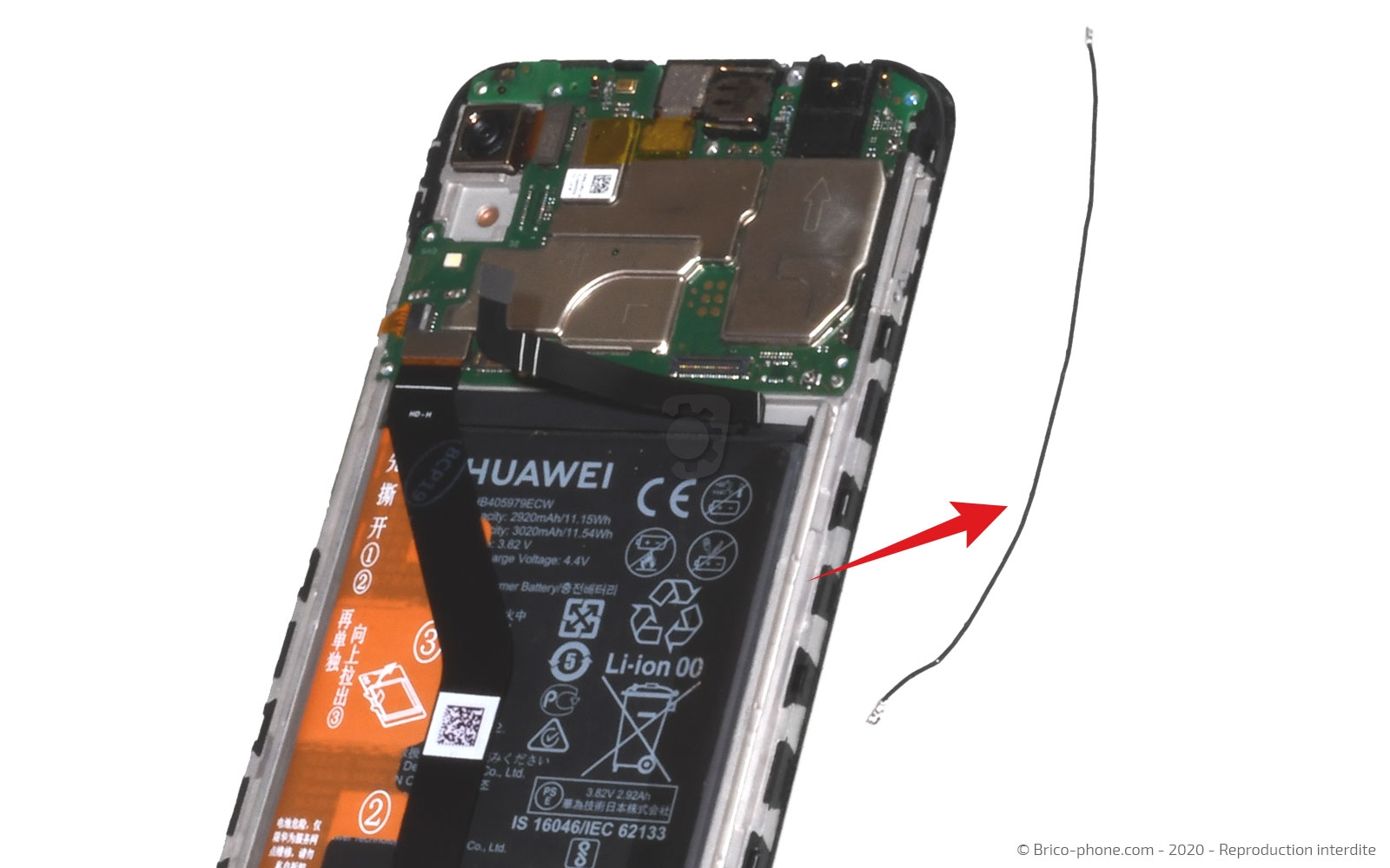 Changement de bloc écran avec batterie sur Y6 2019 photo 4