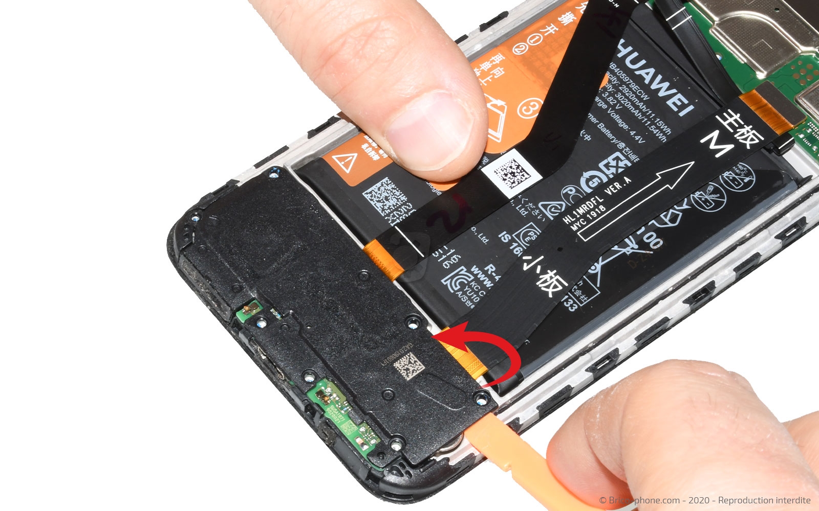 Changement de bloc écran avec batterie sur Y6 2019 photo 2