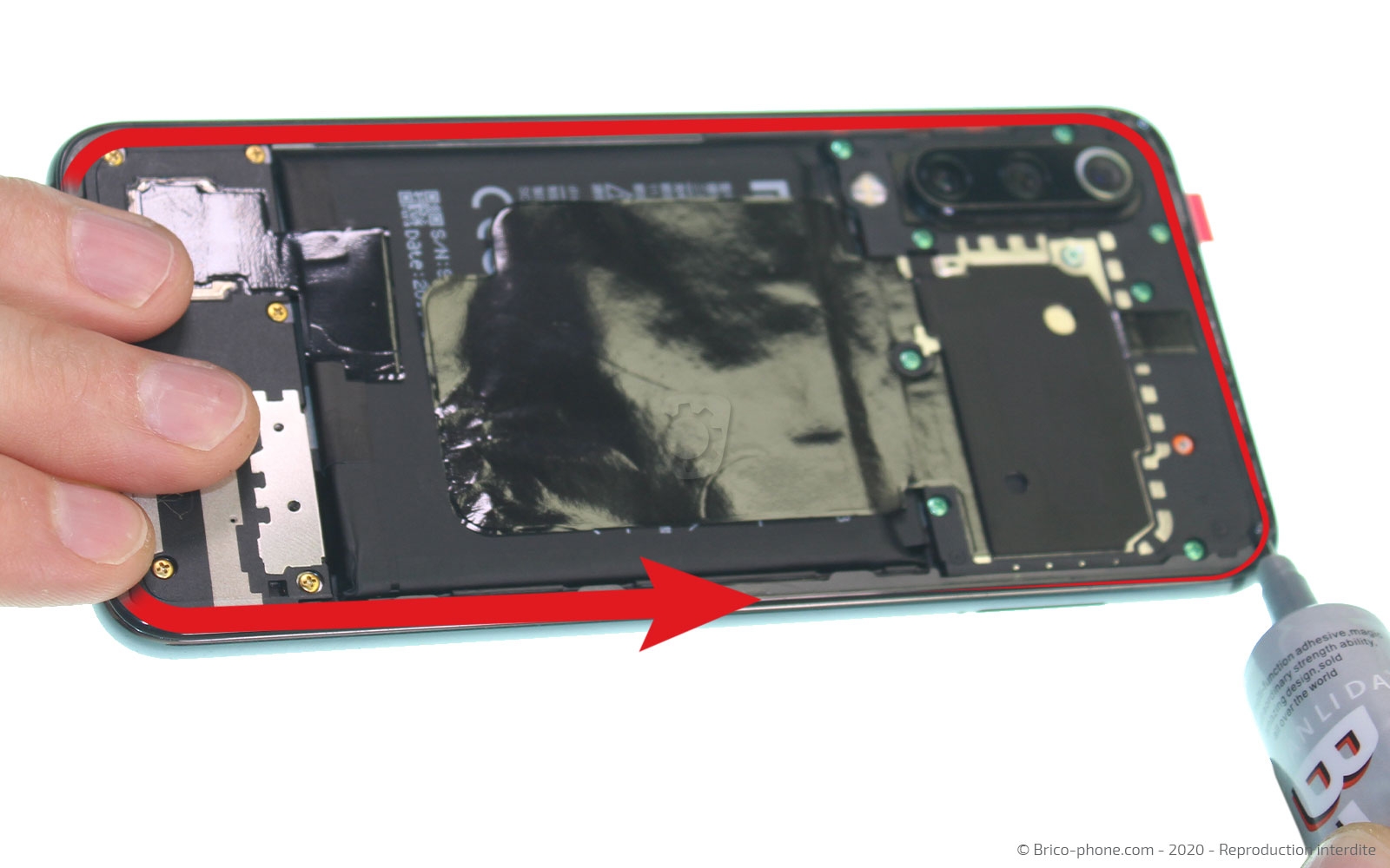 Changement de l'écran (vitre + Amoled) sur Mi 9 SE photo 2
