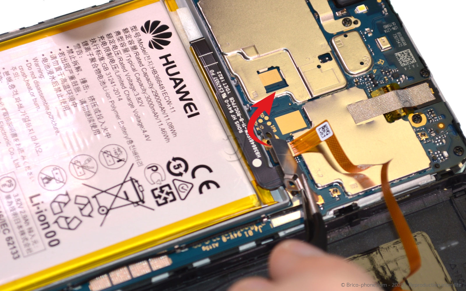 Changement de bloc écran avec batterie sur Y7 2018 photo 2