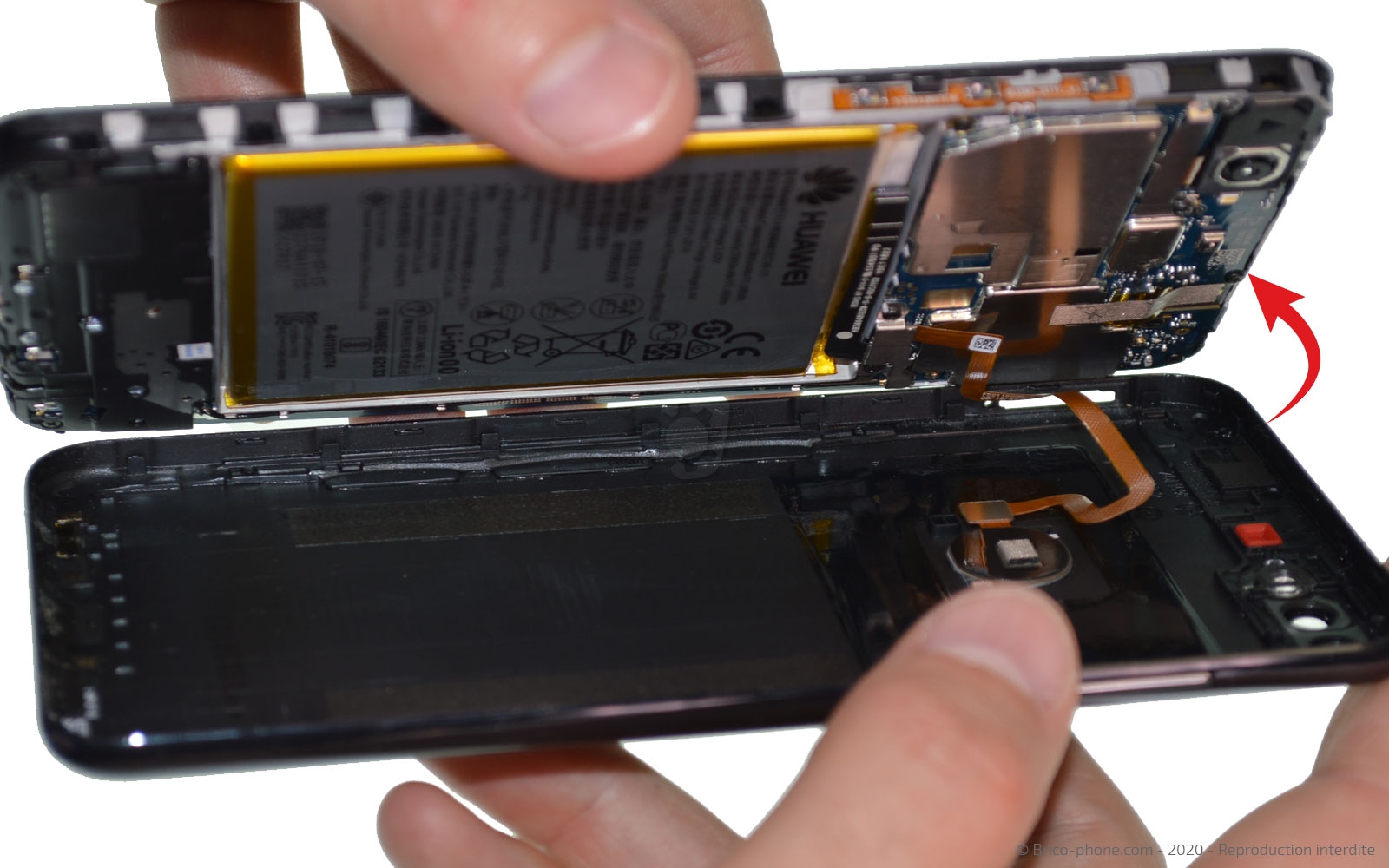 Changement de bloc écran avec batterie sur Y7 2018 photo 3