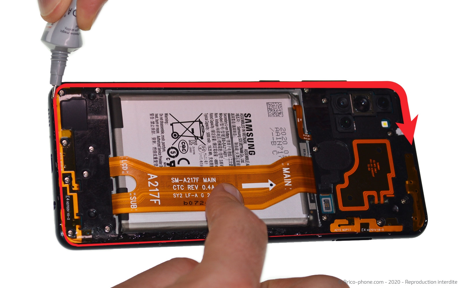 Changement du connecteur de charge sur Galaxy A21s photo 3